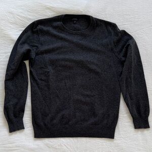 J. Crew Dark Gray Charcoal Heather 100% Cashmere Crewneck Sweater